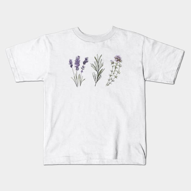 Provencal herbs Kids T-Shirt by niaarts